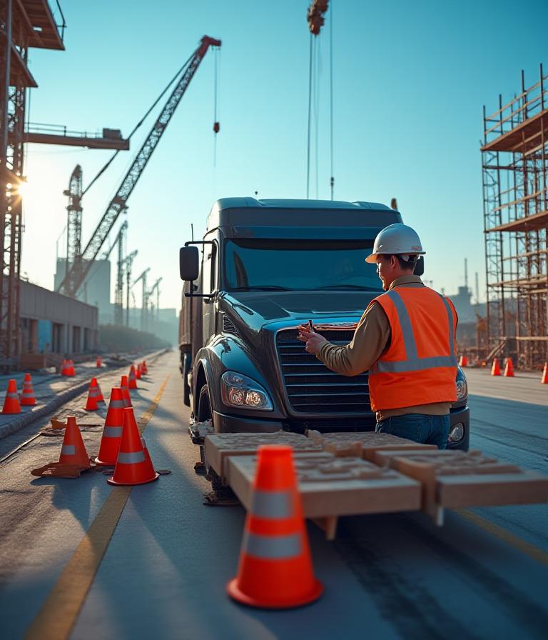 Reliable heavy haul logistics in action at a Fort Wayne job site