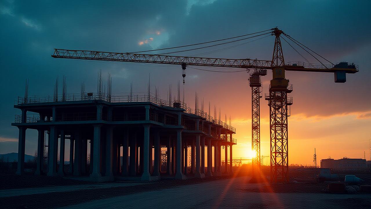 Heavy equipment at a construction site