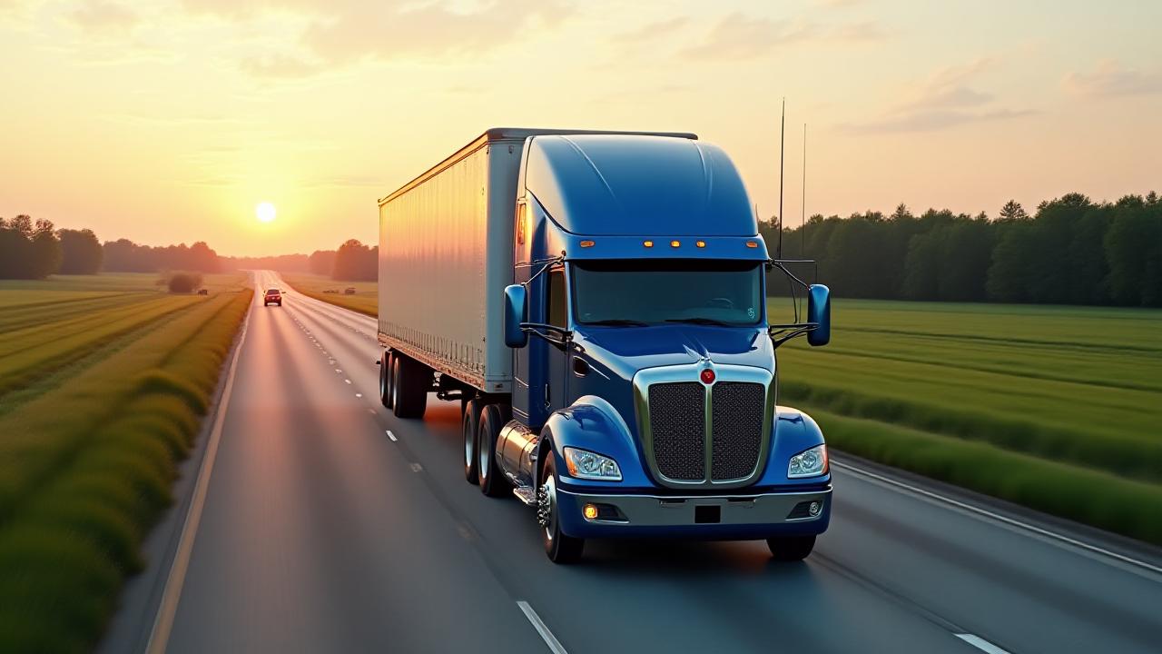 B&J Hotshot Hauling truck operating on a regional Midwest highway during daylight.